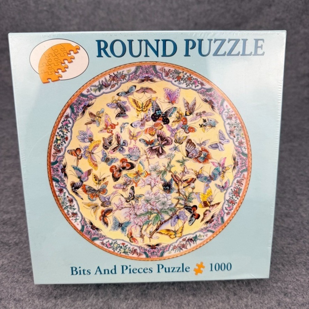 Bits And Pieces 99 Butterflies Round 1000 Piece Puzzle 26.6" Sealed 45503